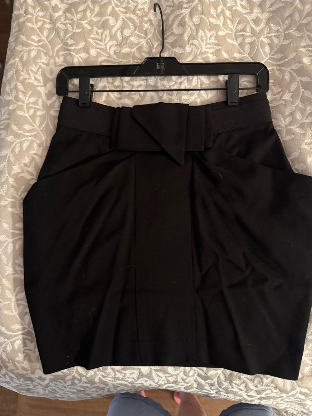 BCBGMaxAzria Black Mini Skirt with Waist Tie Detail